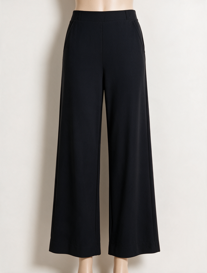 Studio Anneloes - Broek - zwart, hoge taille, wijde pijp - XXL