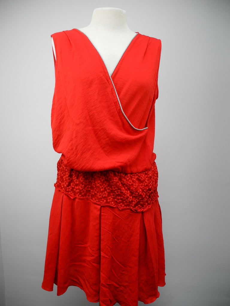 Maje rood jurkje maat 3