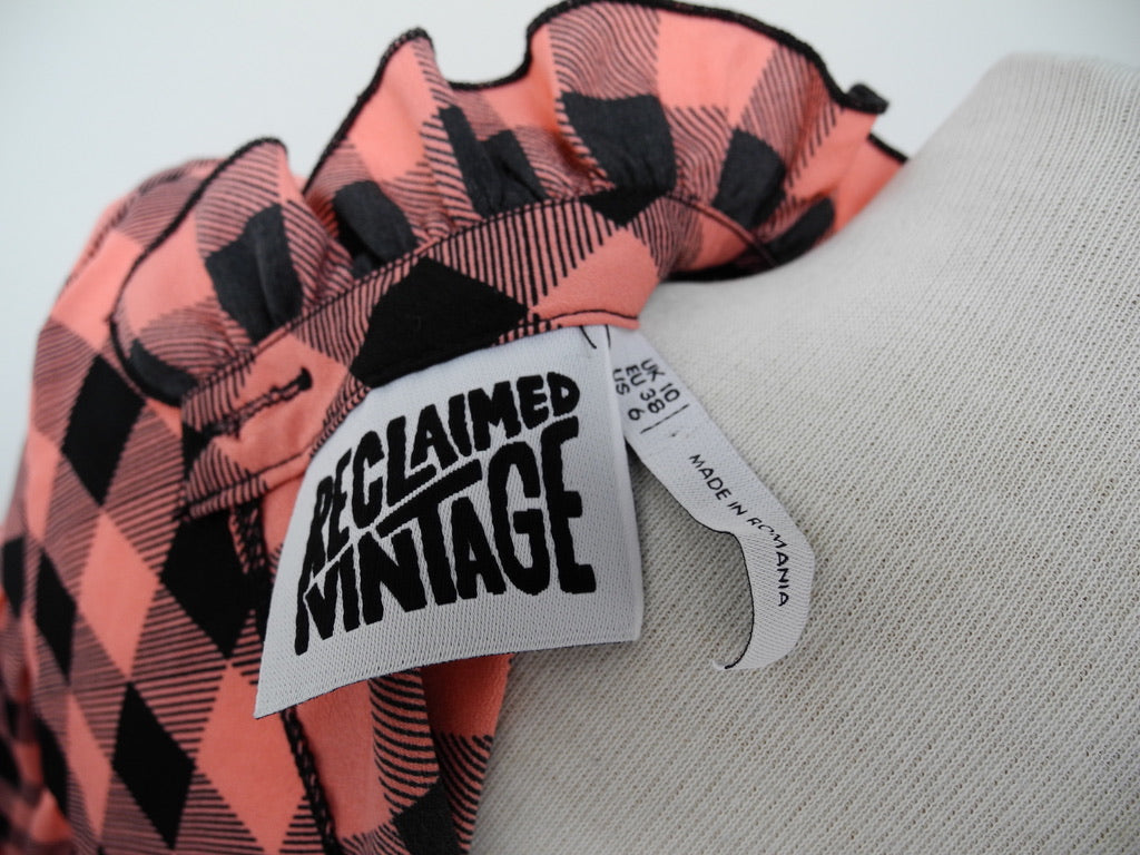 Reclaimed vintage geruite jurk maat 38