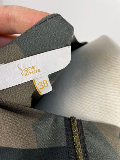 Signe Nature jurk groen/grijs maat 38