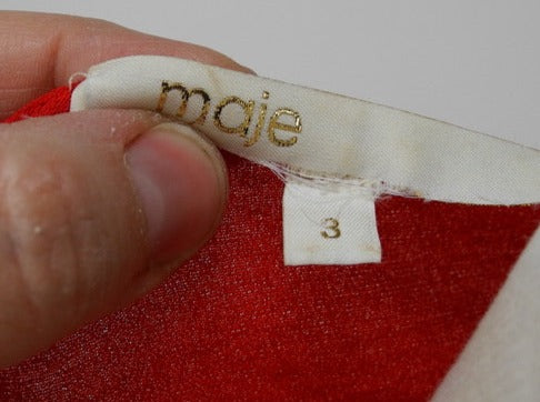 Maje rood jurkje maat 3