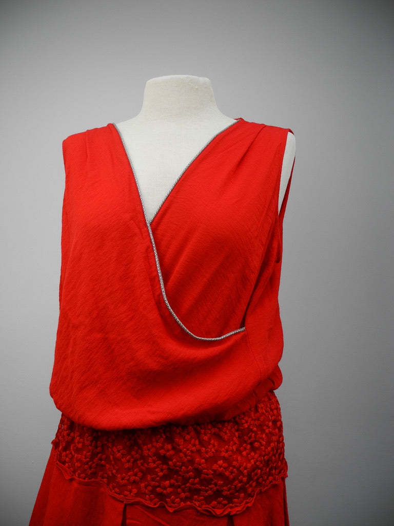 Maje rood jurkje maat 3