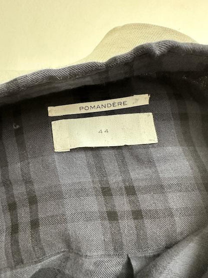 Pomandère grijs/zwart geruit overhemd maat 44 (IT)