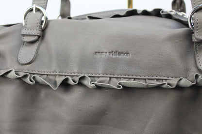 Emmy Wieleman schoudertas taupe echt leder